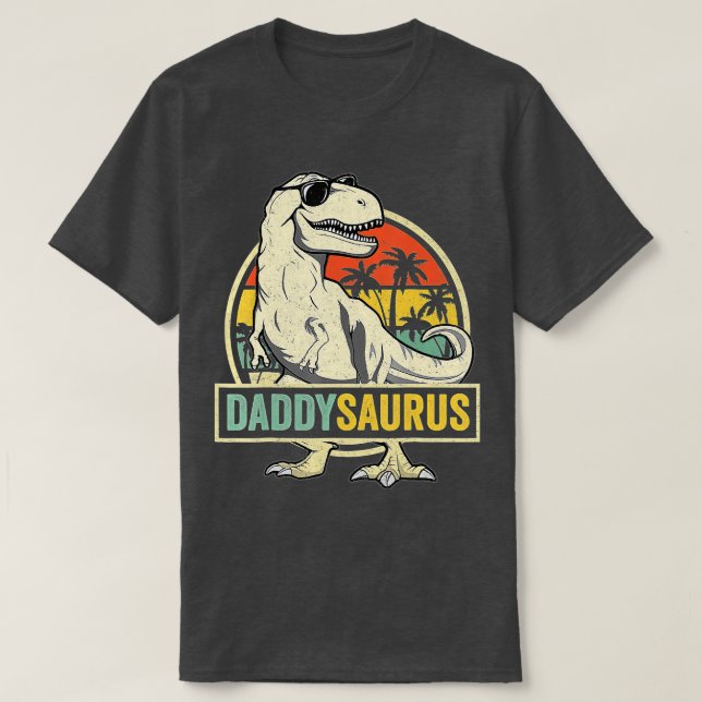 T-shirt Daddysaurus T Rex Dinosaur Daddy Saurus Famille Ma (Design devant)