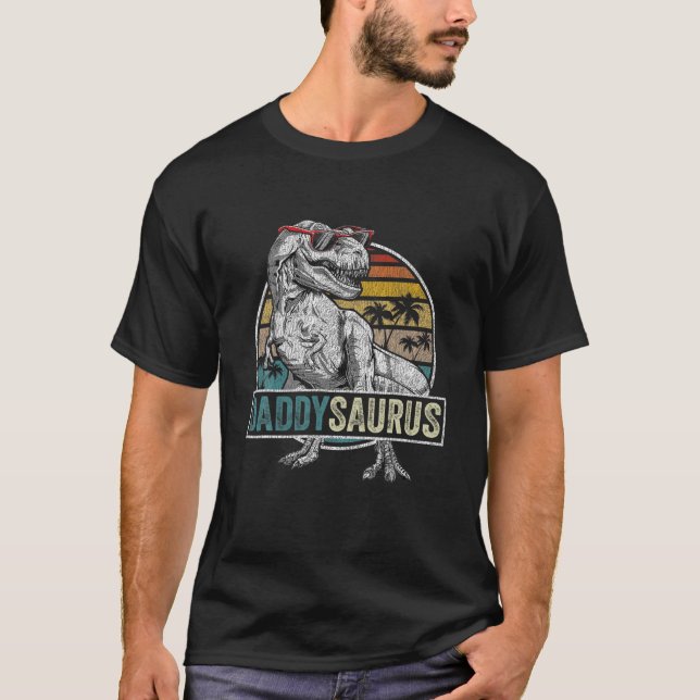 T-shirt Daddysaurus T Rex Dinosaur Daddy Saurus Famille Ma (Devant)