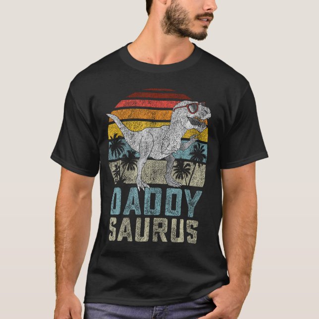T-shirt Daddysaurus T Rex Dinosaur Daddy Saurus Famille Ma (Devant)