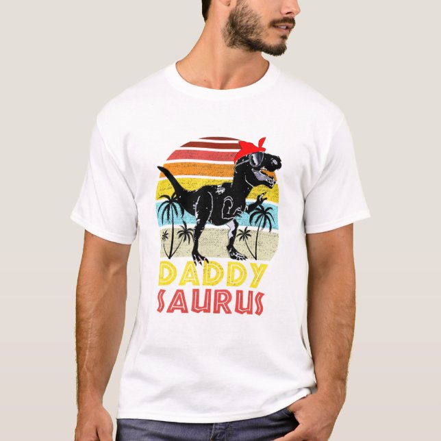 T-shirt Daddysaurus T Rex Dinosaur Daddy Saurus Famille Ma (Devant)