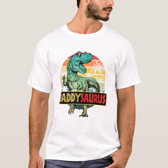 T-shirt Daddysaurus T Rex Dinosaur Daddy Saurus Famille Ma (Devant)