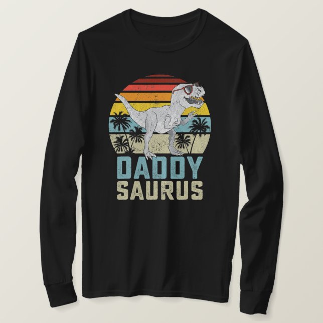 T-shirt Daddysaurus T Rex Dinosaur Daddy Saurus Family (Design devant)