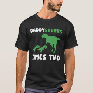 T-shirt DADDYSAURUS TIMES DEUX Twins Fête des pères Dinosa
