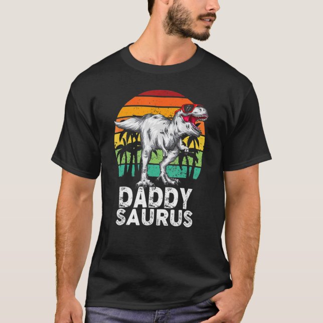 T-shirt Daddysaurus Trex Dinosaur Papa Saurus Da du père (Devant)