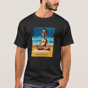 T-shirt DADnaste faisant la pose de yoga du lotus sur la p