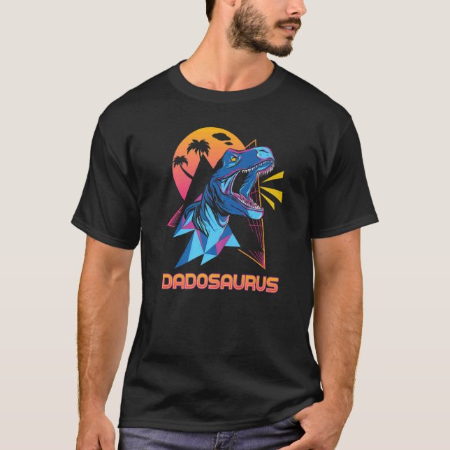 T-shirt Dadosaurus Fête des pères 2022 Papa Papa Papa Papa (Devant)