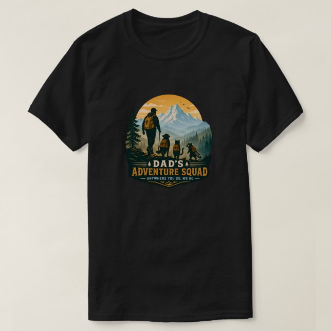 T-shirt Dad's Adventure Squad Retro Mountain Hiking Gift (Design devant)