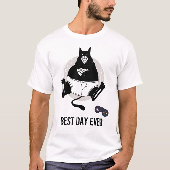 T-shirt DADS Meilleur Jour JAMAIS ! PIZA et Jeu dans les p (Devant)