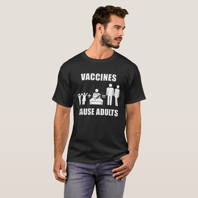 T-shirt d'adultes de cause de vaccins (Devant entier)