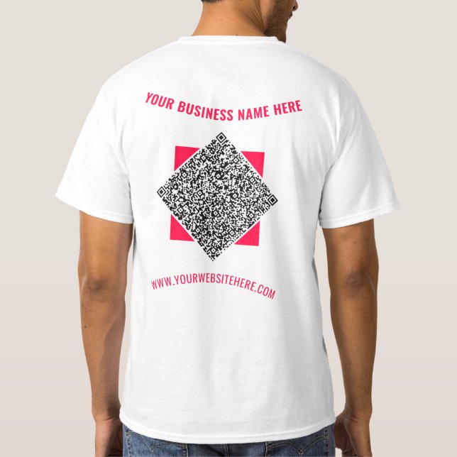 T-shirt d'affaires à code QR Texte et couleurs per (Dos)