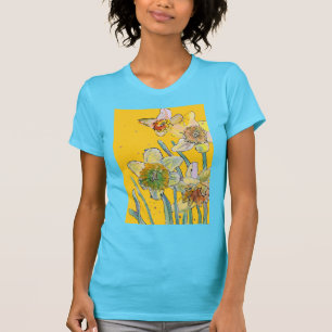 T-shirt Daffodil Aquarelle Fleurs de peinture florale T-Sh