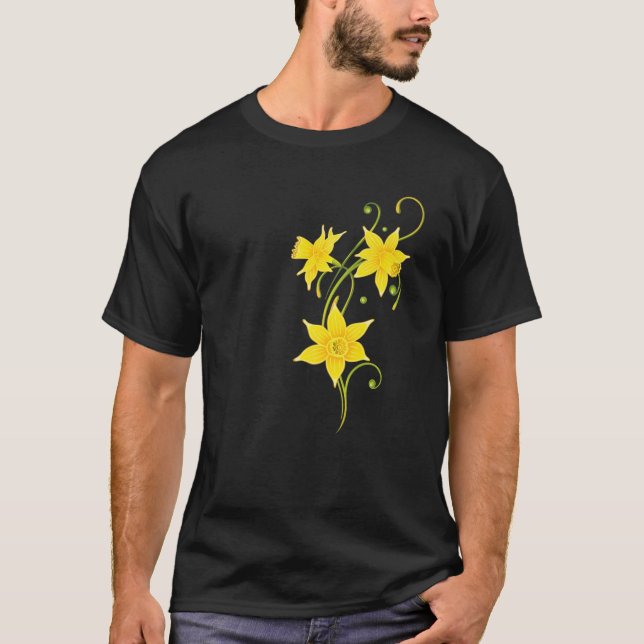 T-shirt Daffodil Flowers Design for Spring And Easter Holi (Devant)