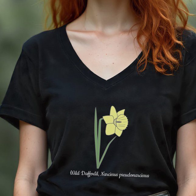 T-shirt Daffodile botanique Pastel Flower (Botanical Daffodil Flower Woman T-Shirt)