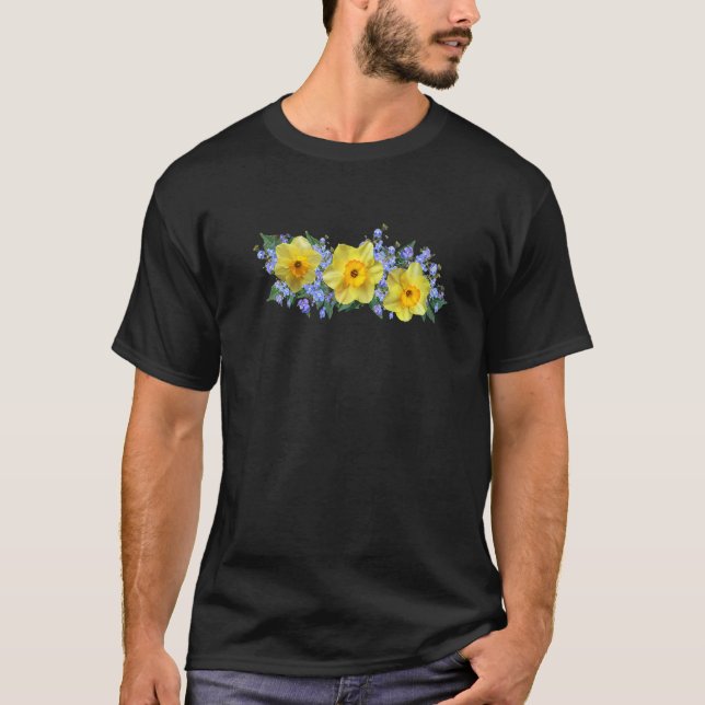 T-shirt Daffodiles Et Fleurs Veronica Botaniques (Devant)