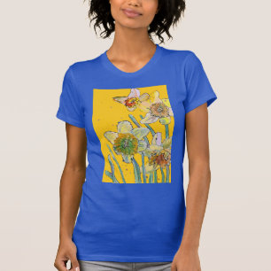 T-shirt Daffodique Jaune Daffodique Floral Aquarelle Flowe