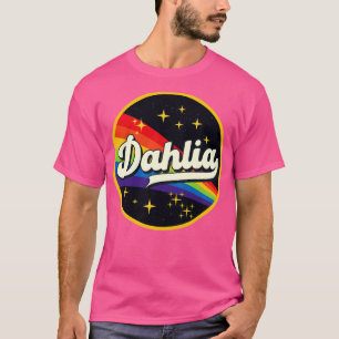 T-shirt Dahlia Arc En Ciel Dans L'Espace Style Vintage