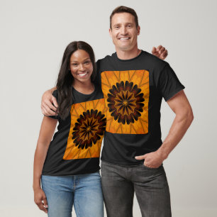 T-shirt Dahlia en noir, graphique floral bohème