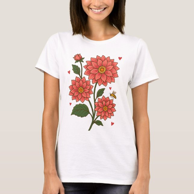 T-shirt Dahlia Flower (Devant)