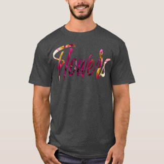 T-shirt Dahlias typographie des fleurs Asteraceae