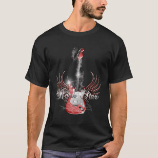 T-shirt d'aile de guitare rock masculin