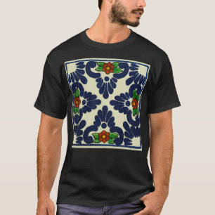 T-shirt Dainty rouge fleurs rustique peint à la main dec m