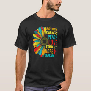 T-shirt Daisy Peace Love Égalité Diversité Droits humains