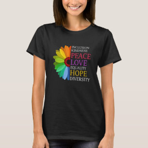 T-shirt Daisy Peace Love Égalité Diversité Droits humains