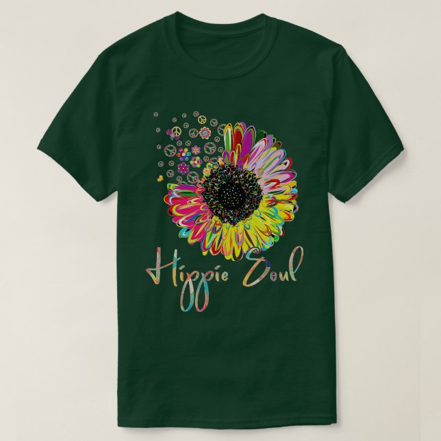 T-shirt Daisy Peace Sign LOVE Hippie Soul Flower Lovers 60 (Design devant)