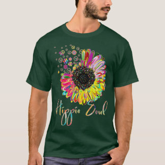 T-shirt Daisy Peace Sign LOVE Hippie Soul Flower Lovers 60