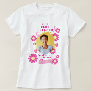 T-shirt Daisy photo du meilleur enseignant blanc