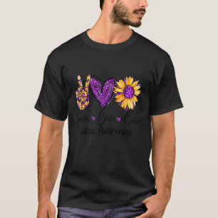 T-shirt Daisy Tournesol Paix Amour Cure Violet Lupus Sensi