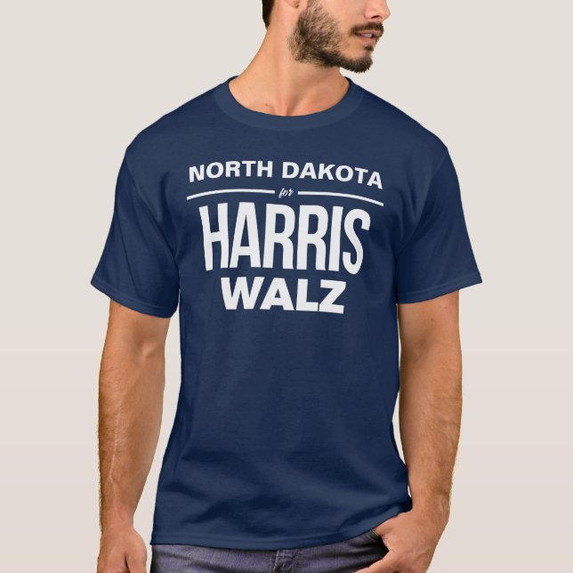 T-shirt Dakota du Nord pour Harris Walz (Devant)