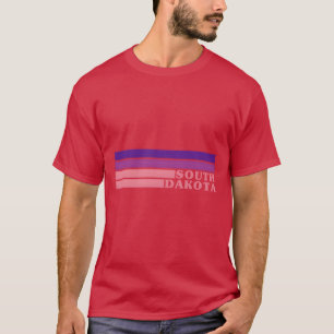 T-shirt Dakota du Sud Coloré Rose Violet Style Rétro 70s