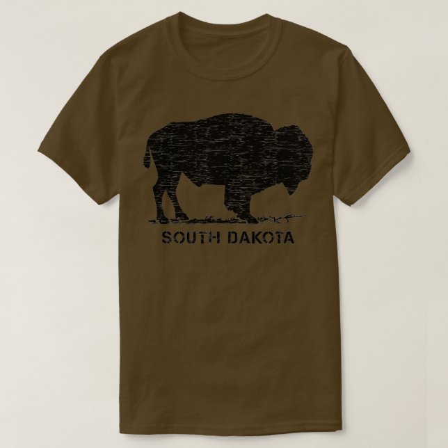 T-shirt Dakota du Sud et bison de buffles américains  (Design devant)