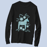 T-shirt Dala suédois Cheval Turquoise Vert Viking<br><div class="desc">Illustration traditionnelle suédoise Dala Horse en vert turquoise. Parfait pour les Vikings.</div>
