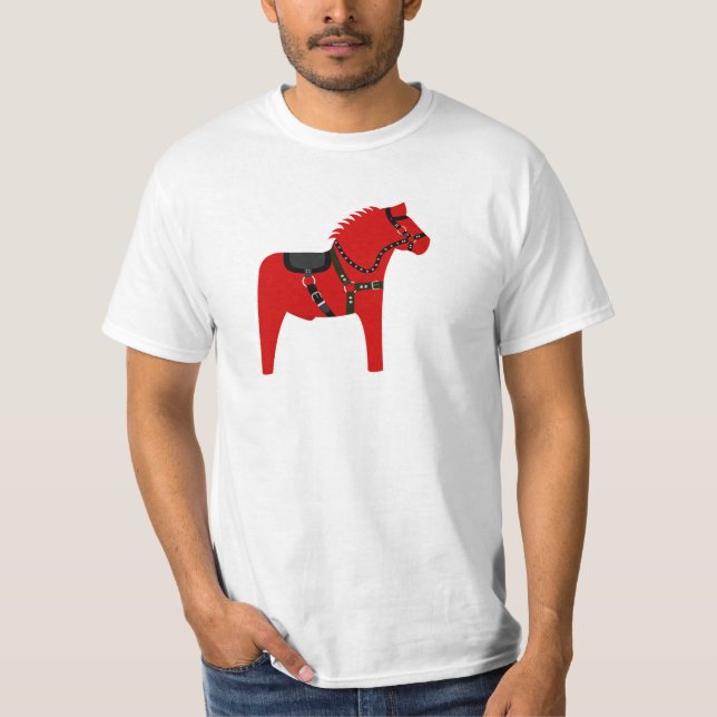 T-shirt Dalahäst dans harnais en cuir (Devant)