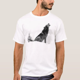 T-shirt d'Alaska de loup de bois de construction