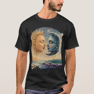 T-shirt Dali-Style Surreal Sun and Moon Art.