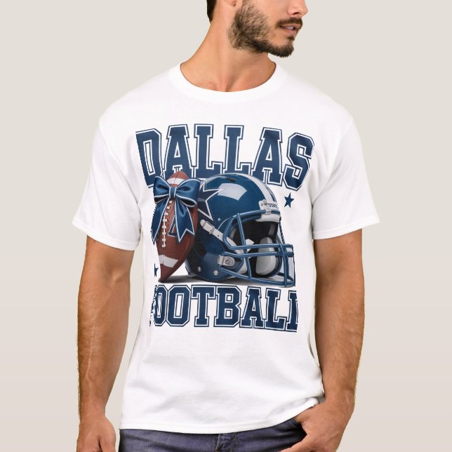 T-shirt Dallas Fan Cadeau de football - Casque & Ball avec (Devant)