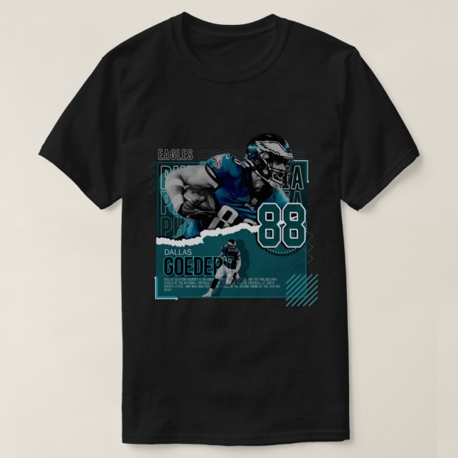 T-shirt Dallas Goedert Poster de papier de football Aigles (Design devant)