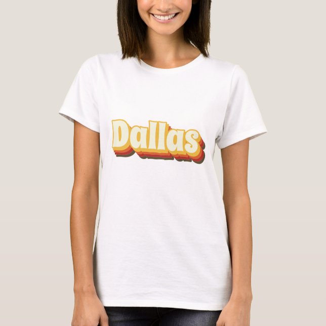 T-shirt Dallas Rétro Texte Vintage (Devant)