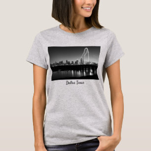 T-shirt Dallas Skyline Dawn Grayscale