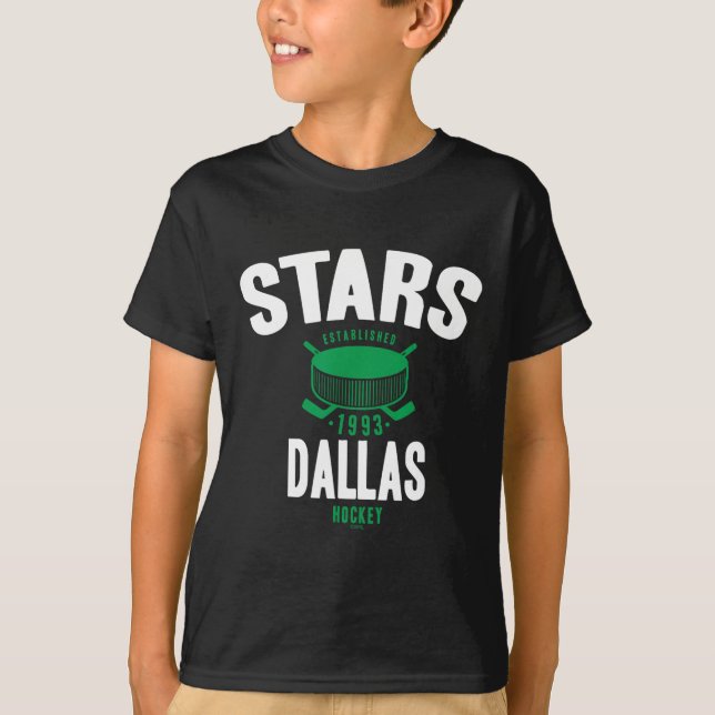 T-shirt Dallas Stars Hockey Puck Black Officially Licensed (Devant)