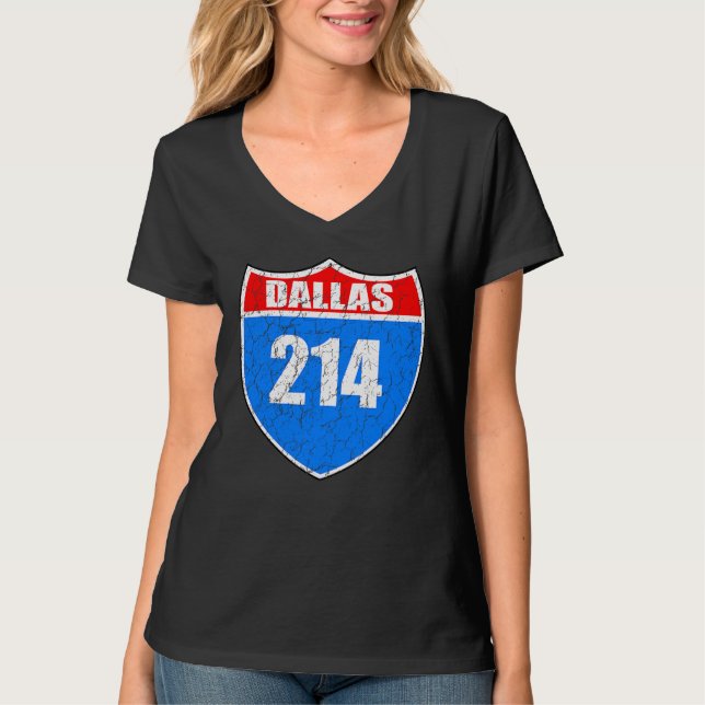 T-shirt Dallas Texas Interstate 45 Fierté Représenter 214  (Devant)