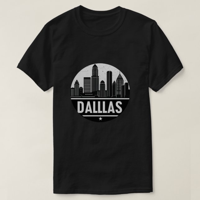 T-shirt Dallas Texas Skyline (Design devant)