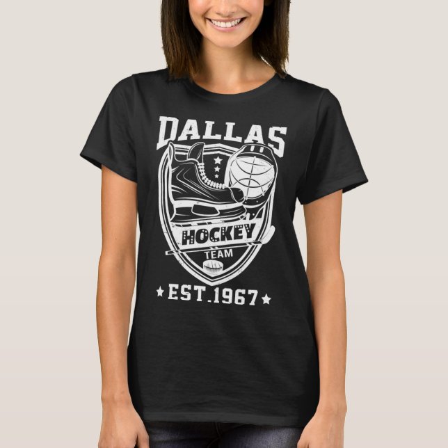 T-shirt Dallas Texas Star Sticks Funny Hockey Team Classic (Devant)