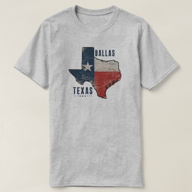 T-shirt Dallas Texas State Map Indicateur (Design devant)