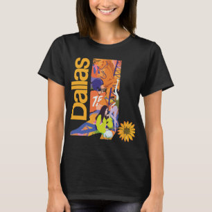 T-shirt Dallas Texas Tournesol Vintage, Pop Art Rétro