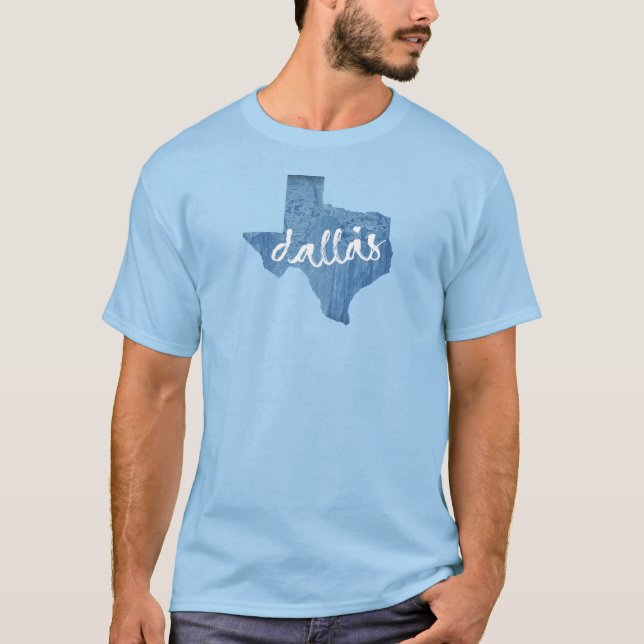 T-shirt Dallas, Texas Wood Grain (Devant)