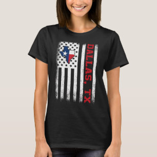 T-shirt Dallas Tx Texas Patriotique Américain Trouvé Juill